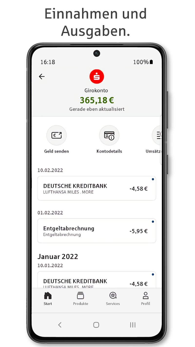 Sparkassen-App Mockup