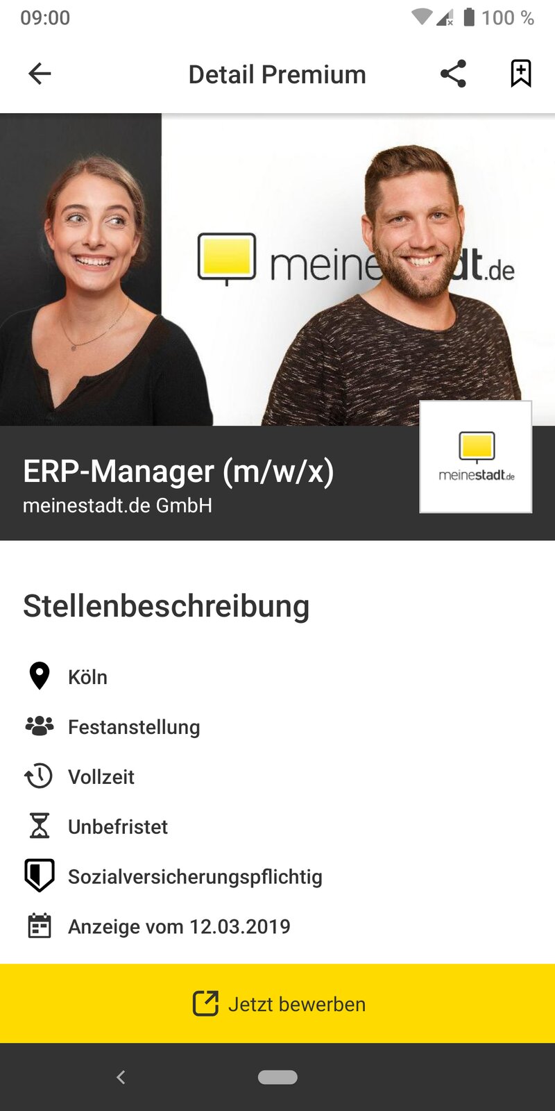 meinestadt.de Jobbörse-App Mockup